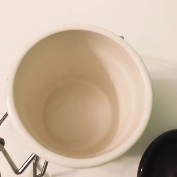 Vintage 1995 G Yewen Cow Wire Ball Crock Jar With Cowboy Hat Lid - Picture 8 of 16